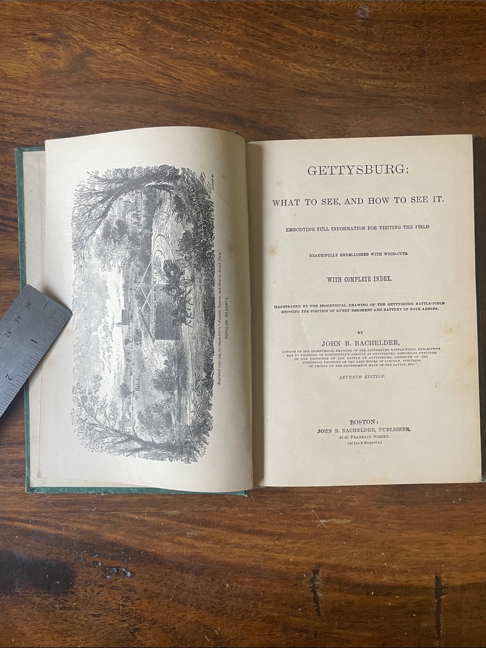 Gettysburg 1878 Guide Book John Bachelder Green Cloth Hardcover Antique Vintage - Picture 5 of 16